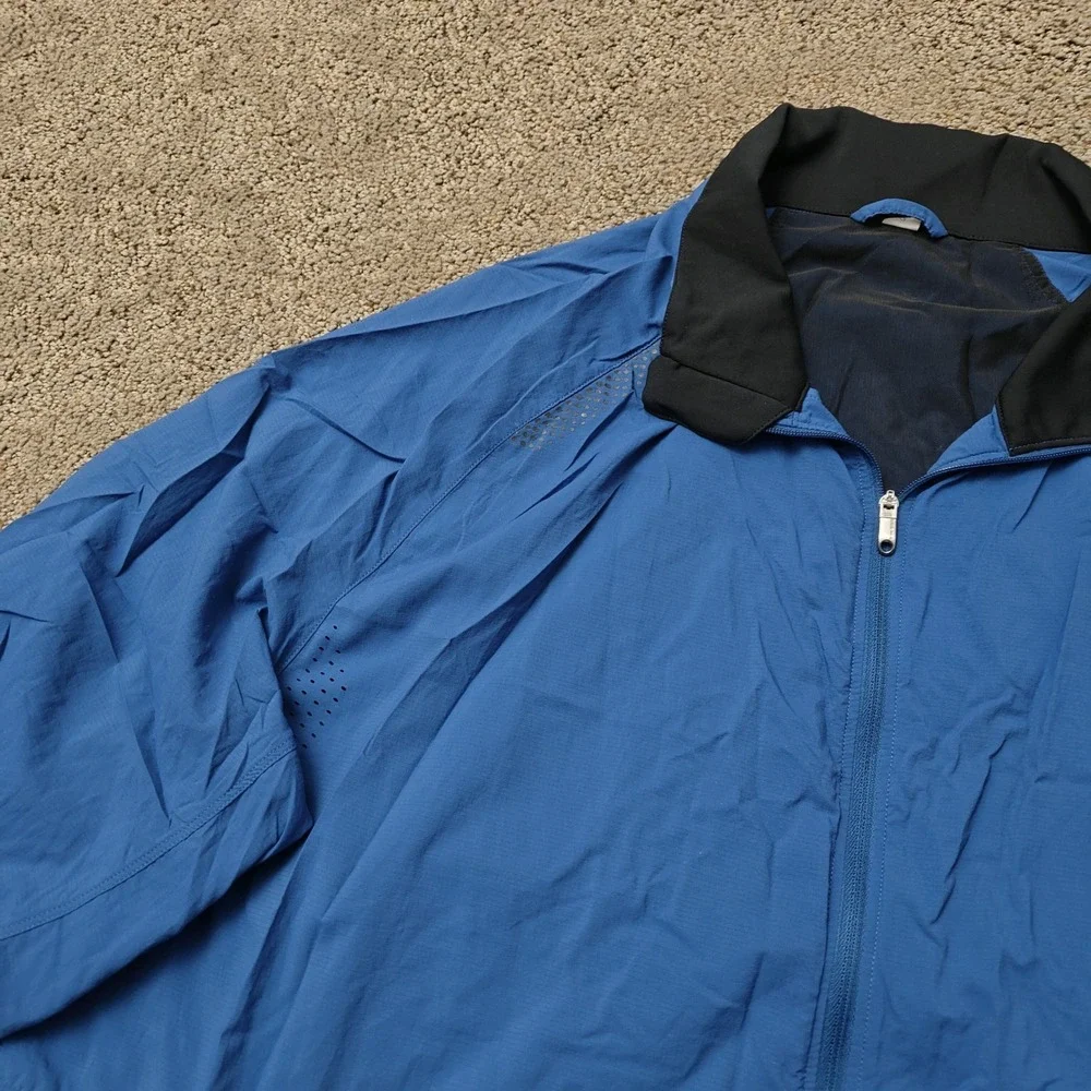 Lululemon Mens Blue Full Zip Windbreaker Track Jacket Laser Cut Venting‎ XL